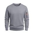 thumbnail image 5 of Thousandth Men's Zipper Pocket Sweatshirt Trendy Athletic Crewneck Top Functional Long Sleeve Pullover with Utility Sleeve, 5 of 10
