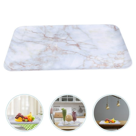 UPKOCH 1Pc Elegant White Marble Dessert Serving Tray for Tea and Storage