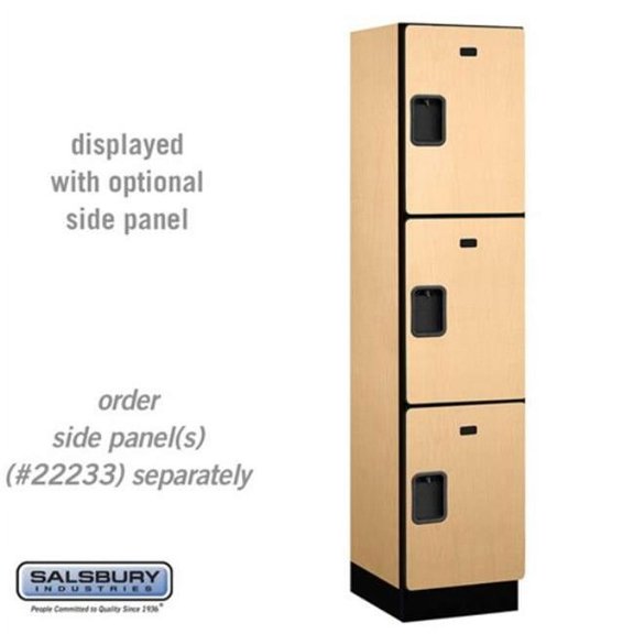 Salsbury Industries 18-23168MAP 18 in. Wide Triple Tier Designer Wood Locker, Maple - 1 x 6 ft. x 18 in.