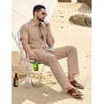 thumbnail image 4 of COOFANDY Mens White Outfit Summer Beach Outfits for Men Casual Short Sleeve Shirts and Pants Sets, 4 of 6