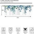thumbnail image 4 of Teal Eucalyptus Botanical Leaves Valances Kitchen Curtains Flower Window Drapes Turquoise Blue Floral Plants Botanical Wildflower Bedroom Bathroom Living Room Treatment Tier 52Wx18H Inch, 4 of 6