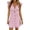 #0177-Pink, variant on Karight Womens Striped Ruffle Sleeve Mini Dress V-Neck Button Front Fit-and-Flare Casual Summer Dress