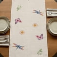 thumbnail image 5 of Wildflowers 108 Inch Table Runner, Spring Vintage Tulip Butterfly Floral Leaf Farmhouse Dresser Scarf Cotton & Linen Tablerunner for Dining/Kitchen Island/Holiday Party Décor 13" x 108", 5 of 9