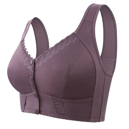 Hontri Bra under $10-Seamless Bras for Women Moona Bra for Senior Front Closure Breathable Bra for Seniors Wirefree Bras for Older Women