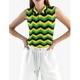 thumbnail image 2 of Jamaican Stripes Sleeveless Golf Shirts For Women Moisture Wicking Sports V-Neck Polo Lightweight Quick Dry Womens Tank Tops 4XL, 2 of 9
