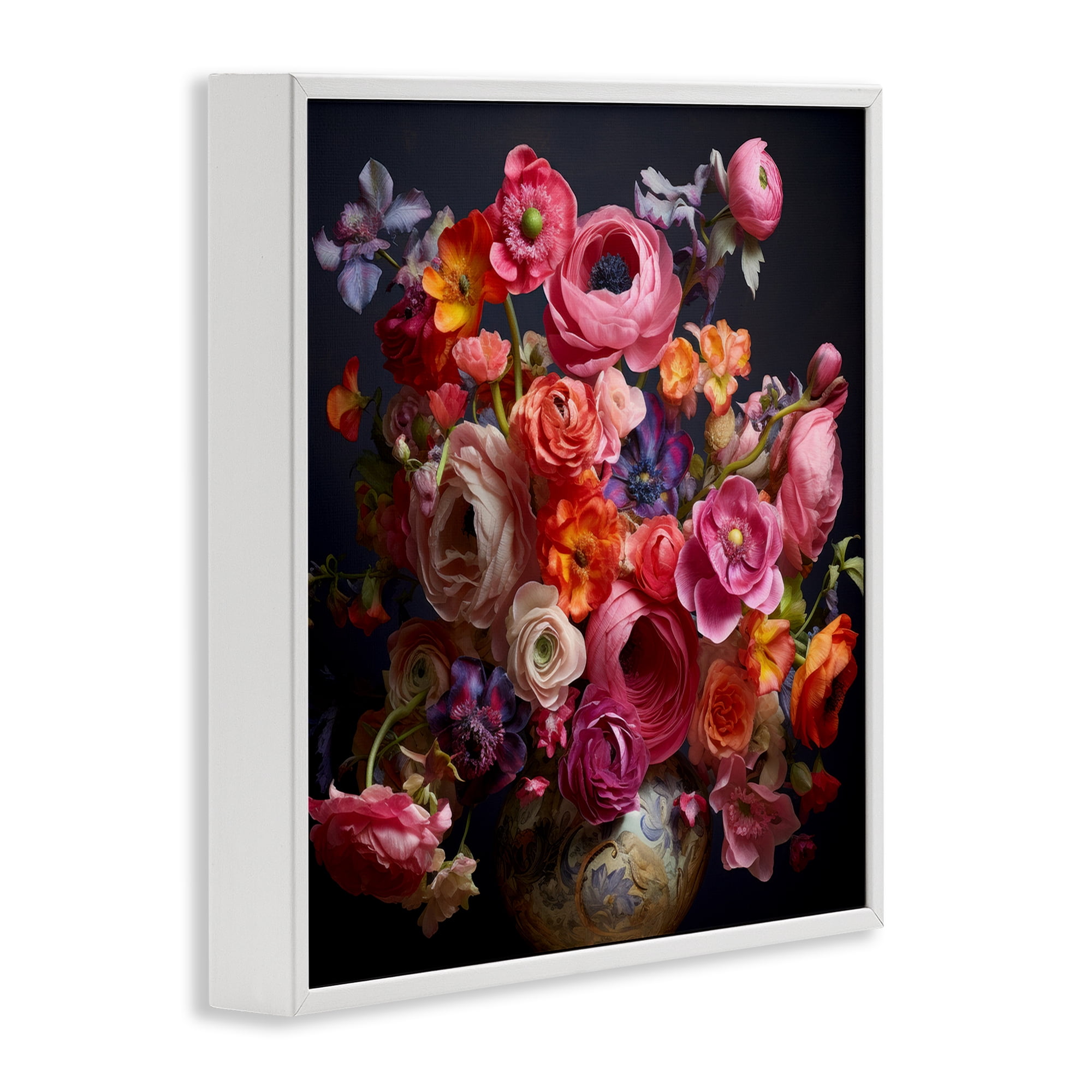 Stupell Industries Harmonious Composition of Florals White Framed Giclee Art, design by Lazar Studio