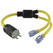 conntek y1450520s nema 14-50 50-amp 125/250-volt rv/generator y-adapter plug to u.s. 15/20-amp female connectors