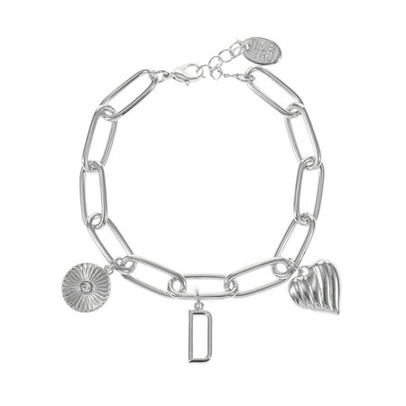 Time and Tru Silvertone Initial Charm Bracelet, Initial D