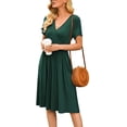 thumbnail image 6 of PPYOUNG Women's Summer Casual Short Sleeve V-Neck Short Party Dress with Pockets, 6 of 7