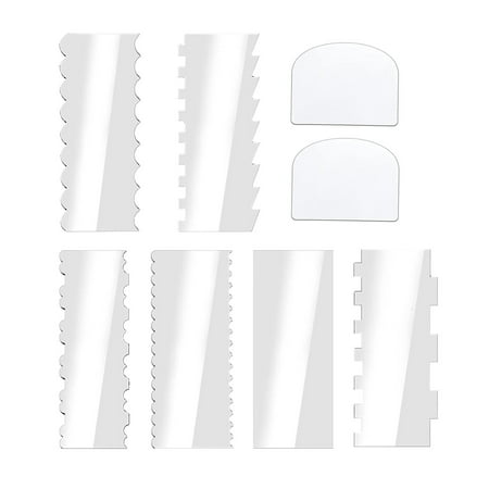 

8Pcs Acrylic Cake Decorating Tools Hand Held Butter Scrapers Multipurpose Cake Edge Scrapers Cake Baking Accessories for Restaurant