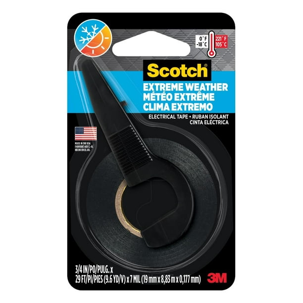 Cinta aislante Scotch Extreme Weather, 3/4 pulgadas x 29 pies, negra