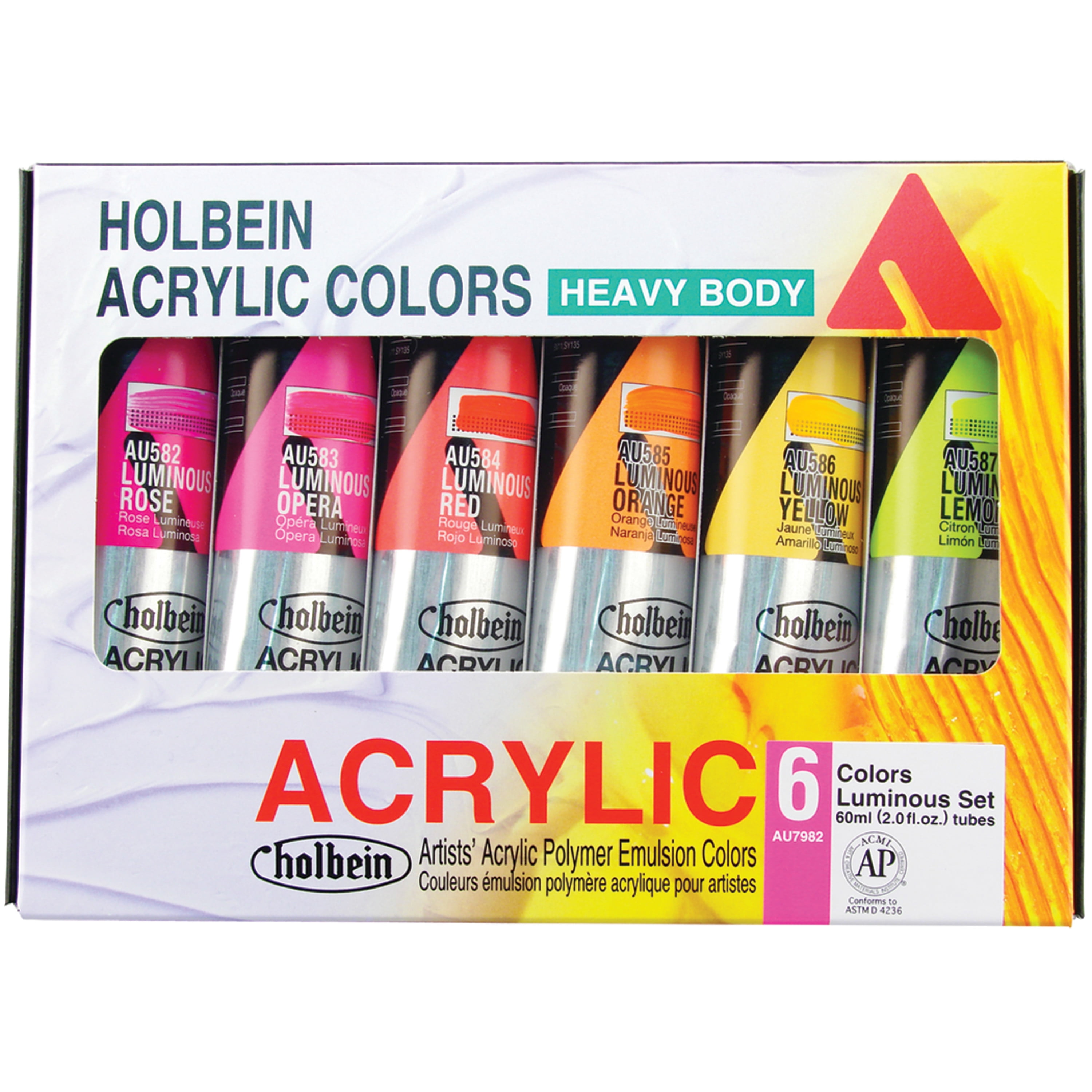 Holbein Artist Heavy Body Acrylic Color, 60ml, Set 6Color Luminous Set