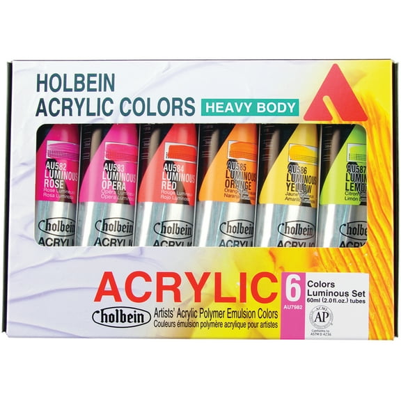 Holbein Artist Heavy Body Acrylic Color, 60ml, Set 6-Color Luminous Set 60ml, Tubes