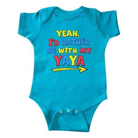 

Inktastic Yeah I d Rather be with My Yaya in Red Yellow and Blue Gift Baby Boy or Baby Girl Bodysuit