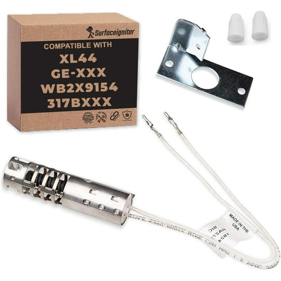 Surface Igniter RA272KX 2.5 to 3.0 Gas Range Oven Igniter Replacement for WB2X9154, 8053999, GR403 - Premium Oven Igniter for Gas Stove with brackets and nuts