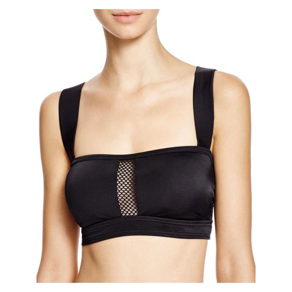 DKNY Swim Womens Mesh Splice Mesh Lined Swim Top Separates
