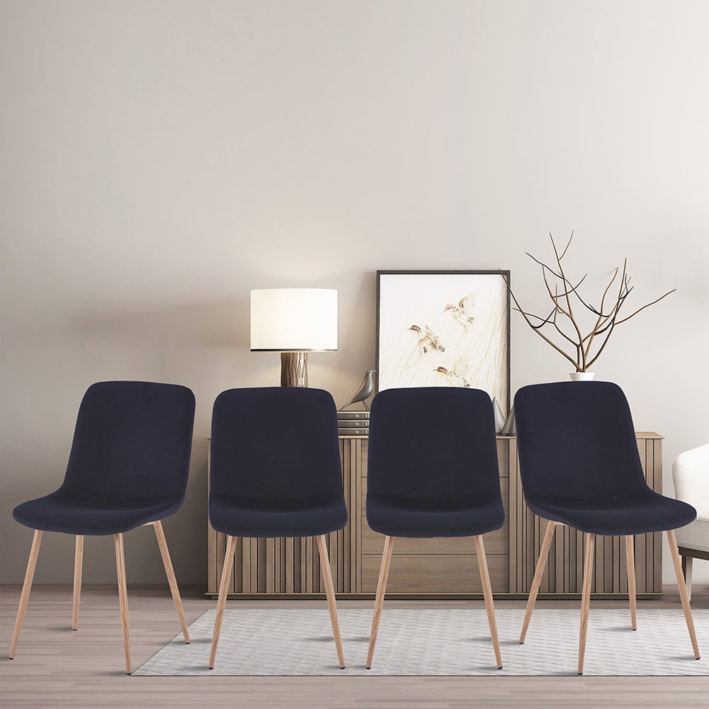 Topcobe Dining Chairs Set Of 4 Dining Room Chairs Velvet Fabric Dining Chairs With Iron Tube Black Walmart Canada