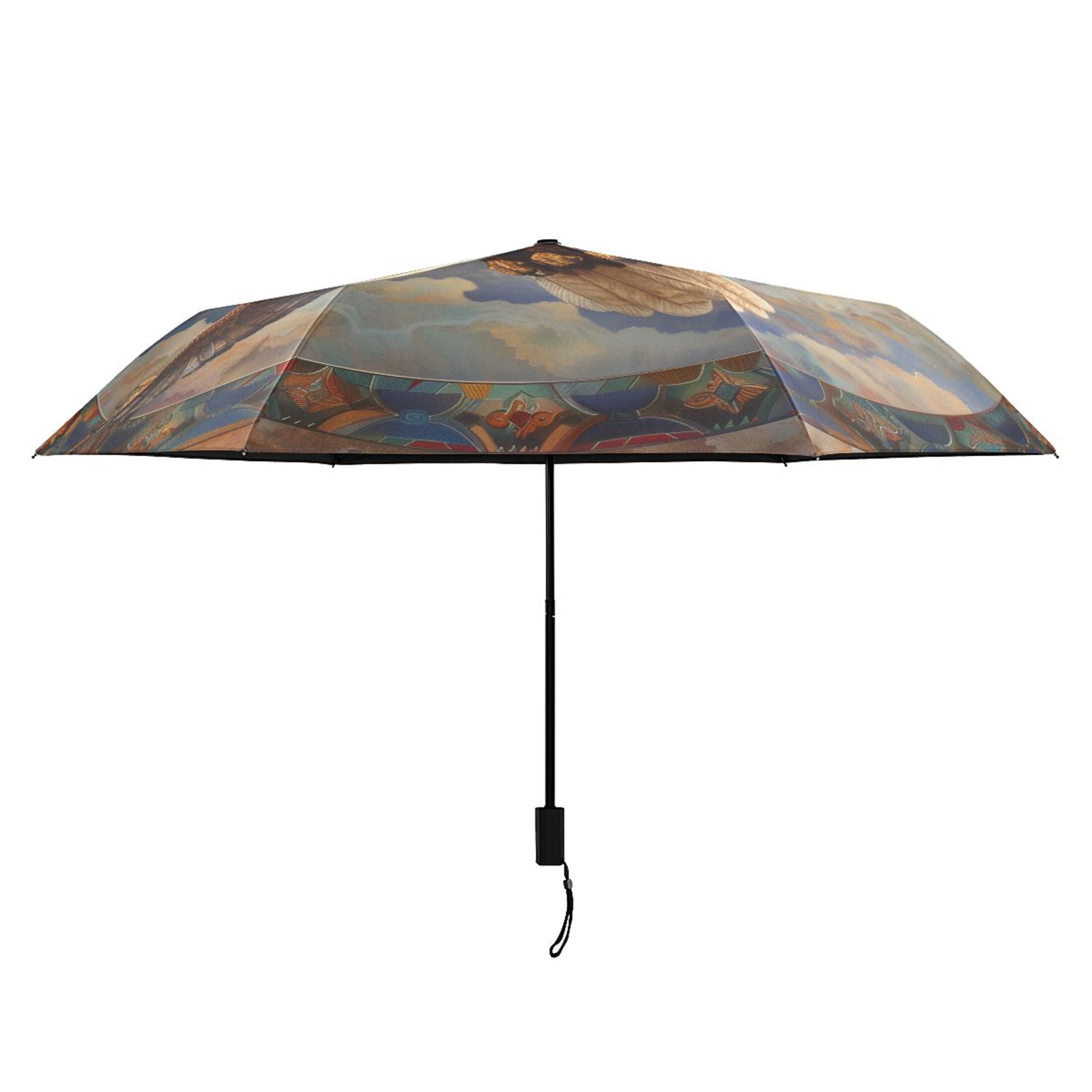 Compact Sun Umbrella Windproof Travel Umbrellas for Rain Strong Portable UV Protection Eagle Fly in Sky