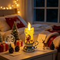 thumbnail image 4 of Snowman Christmas Flameless Flickering LED Candles - Button Batteries Operated - Warm LED Light Pillar Candles Light Table Indoor Home Decoration, 4 of 6