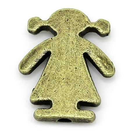 

Sexy Sparkles 5 Pcs Spacer Beads Girl Antique Bronze 16mm