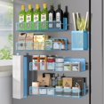 thumbnail image 1 of para especias para refrigerador, paquete de 7 estantes magnéticos 100% metal, organizador de especias de cocina con estante de gancho, soporte para toallas de papel, organizador de, 1 of 26