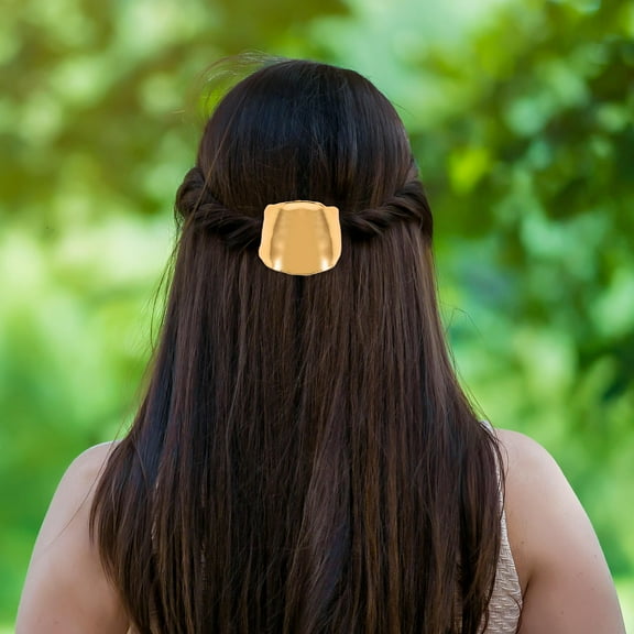 ROSENICE 1Pcs Decorative Ponytail Cuff Golden Metal Hair Band for Women Formal Occasions