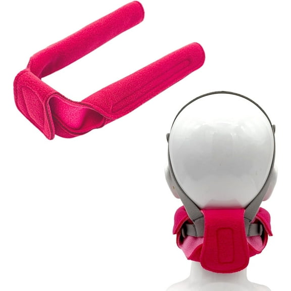 NATAKU CPAP Neck Pads Strap Cushions for Headgear Strap, With Ultra-Soft and Breathable Fleece Fabric - Red Color