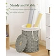 thumbnail image 6 of Laundry Hamper with Lid Laundry Basket with Lid 19.0 Gal (72 L) Round Wicker Laundry Basket Handwoven Rattan Basket with Lid Removable Bag 2 Mesh Bags Handles for Living Room Bathroom Gray, 6 of 15