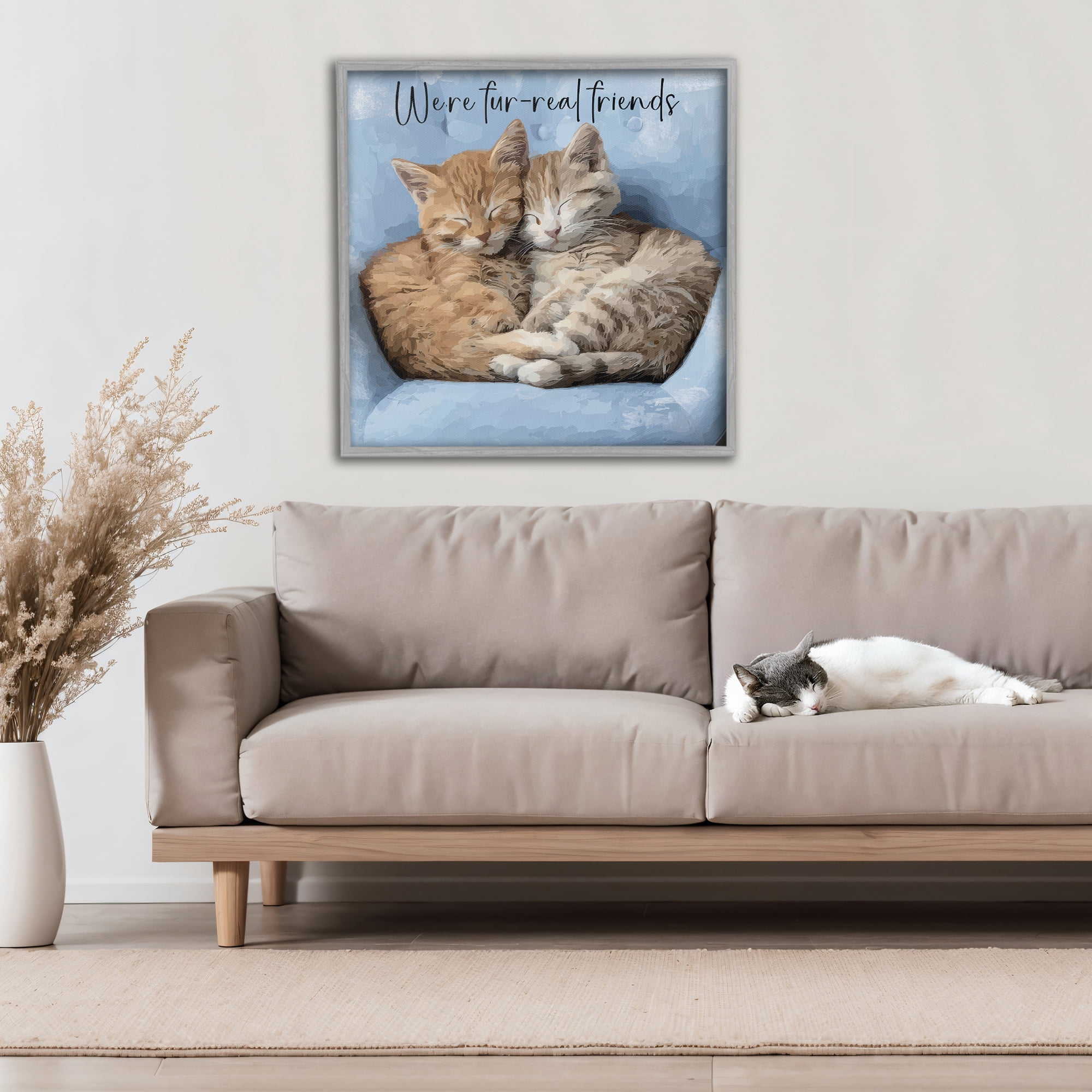 Stupell Industries We're Fur-Real Friends Gray Framed Giclee Art, design by Kim Curinga