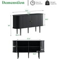 thumbnail image 2 of Merluxy Sideboard Buffet Cabinet with Solid Wood Legs,Mid Century TV Console for Living Room,Black, 2 of 8