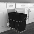 thumbnail image 3 of Rev-A-Shelf Double Pull Out Trash Can 27 Qt for Kitchen, Black, RV-15KD-18C S, 3 of 5