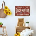 thumbnail image 4 of Vintage Metal Tin Sign 12x8 Inches - Welcome to Camp Quitcherbitchin, Certified Happy Camper Area - Whimsical Decor for Camping Enthusiasts, Rustic Outdoor Signage for RVs & Campsites (C226), 4 of 5