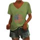 thumbnail image 3 of Camisetas Casuales de las Mujeres Gradiente Día de la Independencia Impreso Cuello Redondo, Blusa de Manga Corta para Diario, Fiesta Y Primavera Verano, 3 of 5