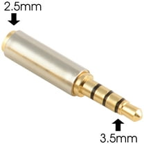 JacobsParts 3.5mm Male to 2.5mm Female Stereo Audio Headphone Jack Adapter Converter, Gold Plated