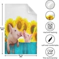 thumbnail image 3 of GZHJMY Kitchen Dish Towels, Funny Pig with Sunflowers Kitchen Towels Set of 4 Super Soft Absorbent Dish Towels Set Microfiber Polyester Kitchen Decorative Tea Towels, 28x18 Inch Washcloths, 3 of 7