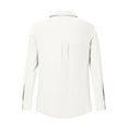 thumbnail image 7 of Horkkom Plus Size Tops for Women Solid Color Long Sleeve Button Down Shirts Spring Summer Casual Loose Blouses with Pocket L, 7 of 7