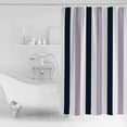 thumbnail image 4 of 72x78 Inch Shower Curtain Purple Navy Blue Striped Bathroom Decor Waterproof Fabric Bathtub Bath Curtains Decorative Farmhouse Stripe Art Extra Long Shower Curtain Set with Hooks, 4 of 6