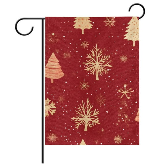 Ryvnso Christmas Tree Print Garden Flag 12x18 Inch Double Sided Seasonal Yard Decoration