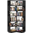 thumbnail image 2 of Homieasy 7-Tier Corner Bookshelf - Freestanding L-Shaped Etagere with Baffle for Home Office, Living Room & Bedroom,Black, 2 of 8