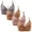 Gray Bras for Women, variant on XS-4XL Bras for Women Plus Size 4 Pack Wireless Push Up Bralettes Casual Breathable Full Coverage Underwear Multipack Bra