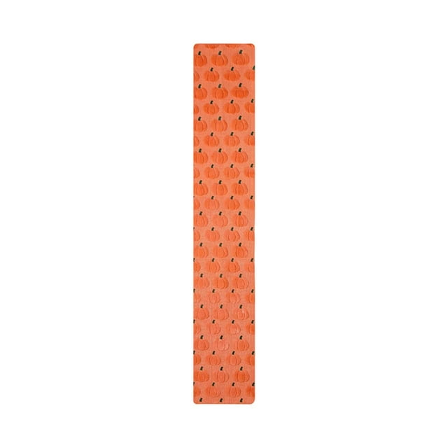 Hearth & Gear Pumpkin Quilted Runner 3D Embroidered Cloth For Thanksgiving & Party Elegant Dining Banquet Event Table Skirts Camping Table Customized Tablecloth with round Birthday Tablecloth 2x4