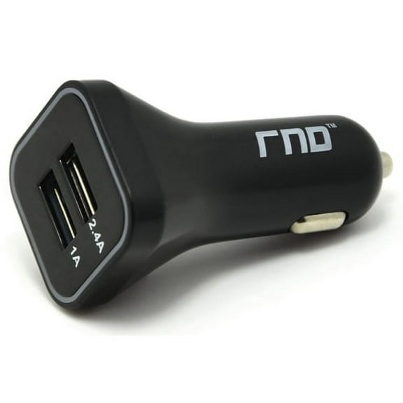 RND Dual 3.4 A (fast) USB car charger for Apple iPhone (7, 7 Plus, 6S, 6S Plus), iPad, Samsung Galaxy (S7, S6), LG, HTC, Moto and all USB Compatible Devices (black)