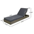 thumbnail image 3 of GDF Studio Outdoor Adjustable Acacia Wood Chaise Lounge with Gray Cushion, Set of 2, 3 of 6