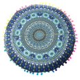 thumbnail image 2 of Exquisite Handicrafts Mandala Round Hippie Floor Pillow Covers,Boho Meditation Round Cushion Seating Cover,Mandala Art Floral Printed Bohemian Pillowcase for Hotel Bar Coffee Shop Home Decor, 2 of 2