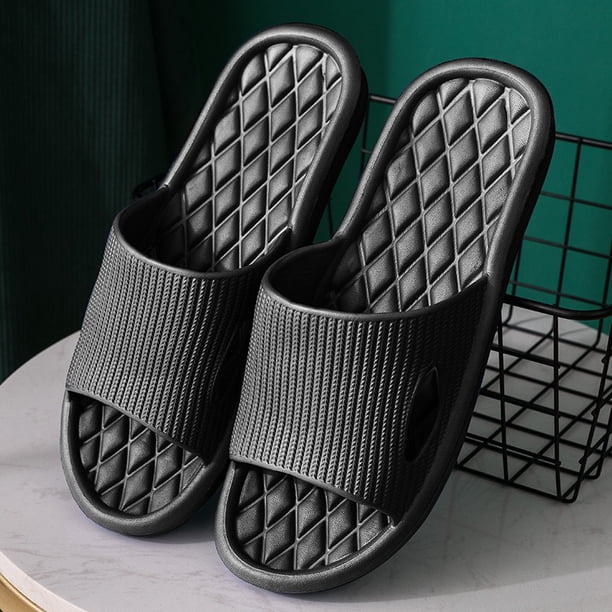Zapatillas de casa suaves pareja verano interior antideslizante baño zapatillas sandalias Hotel Color sólido hombres mujeres chanclas zapatos planos Tan Jianjun unisex