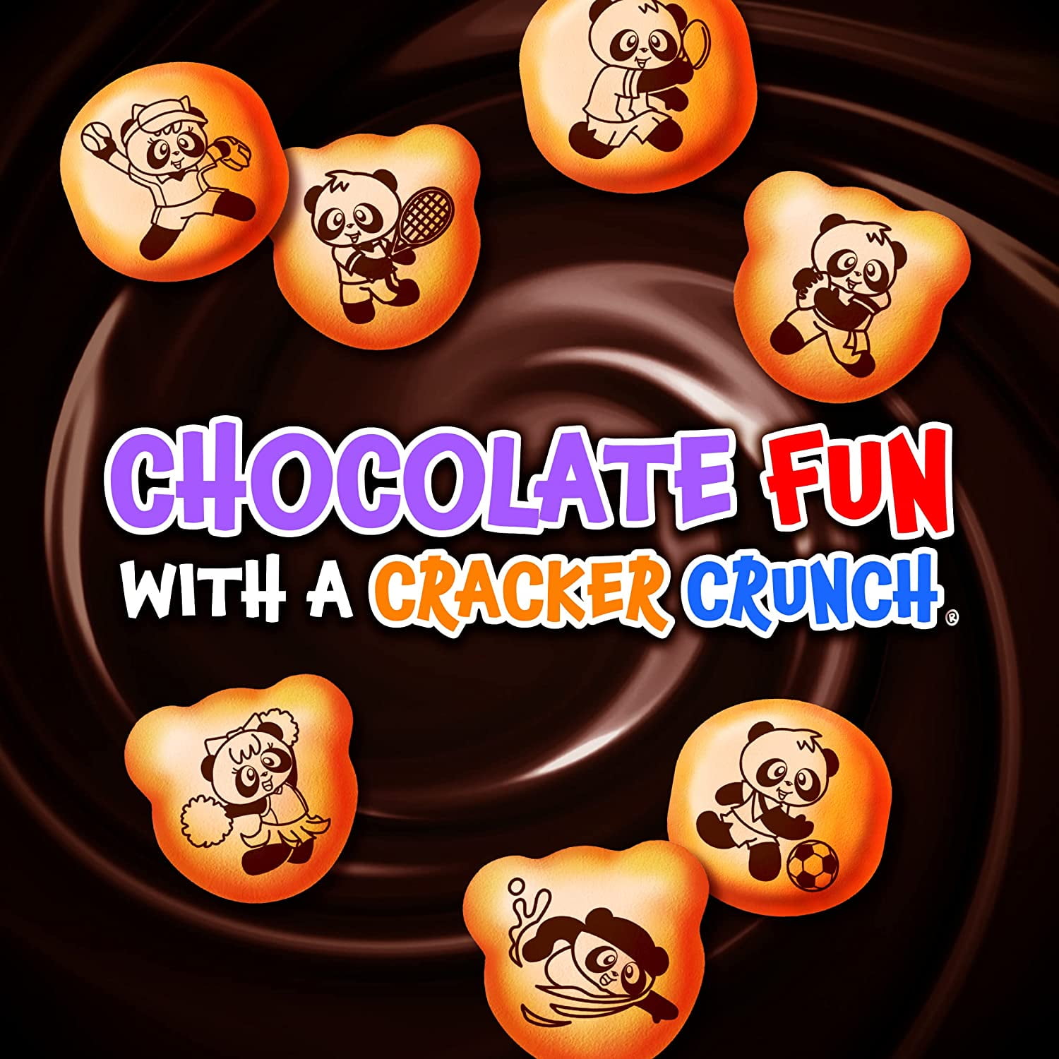 "BcTlyInc Cookies, Chocolate Crﾃｨme Filled - 32 Count, 0.75oz Packages - Bite Sized Cookies with Fun Panda Sports"