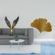 thumbnail image 2 of Escultura de hoja de ginkgo de resina, adorno Feng Shui decorativo de hierro forjado montado en la pared, arte abstracto para sala de estar, ofi, 2 of 8
