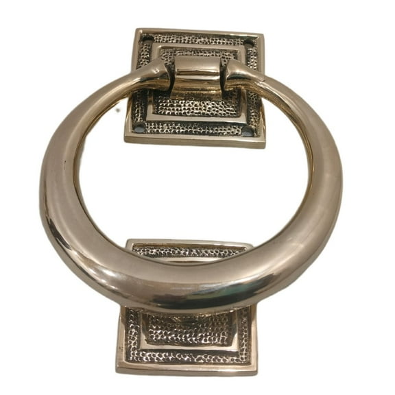 Beautiful Brass Ring Door Knocker Mounting Hardware Home Decoration Smooth Round Shape 5" Diameter Front Door Knocker Polished Brass Front Door Accent and Door Accessories