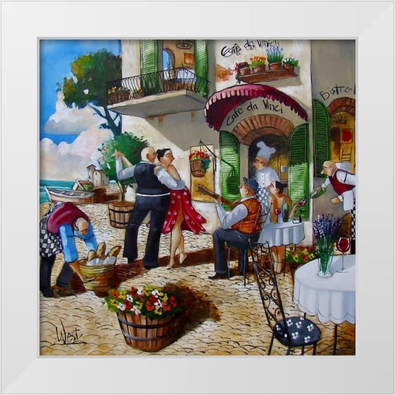 West, Ronald 26x26 White Modern Wood Framed Museum Art Print Titled - Lunchtime Lambada