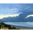 thumbnail image 2 of Caroline, Emma 32x26 Black Ornate Wood Framed with Double Matting Museum Art Print Titled - Blue Ocean Evening I, 2 of 4
